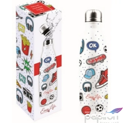 Kulacs duplafalú 500ml rozsdamentes acél hőtartó útipalack Teenager