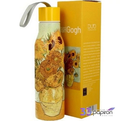 Kulacs duplafalú 500ml Rozsdamentes acél hőtartó útipalack Van Gogh: Napraforgók