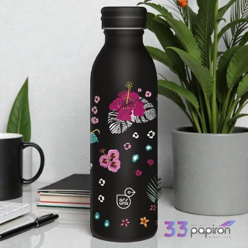 Kulacs fém 600ml Ars Una 24'' duplafalú Black Hibiscus 56333947 Prémium minőség