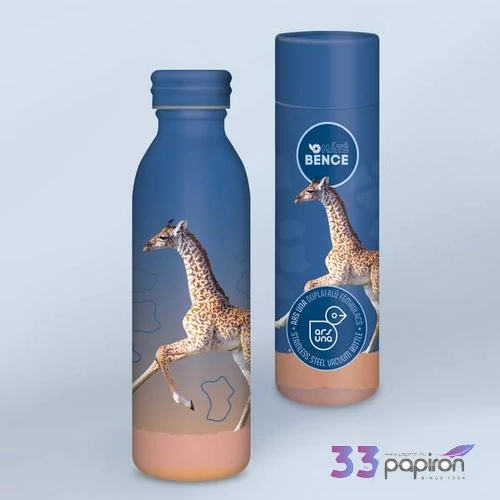 Kulacs fém 600ml Ars Una 24'' duplafalú Icons of the Wild-Giraffes 56335057 Prémium minőség