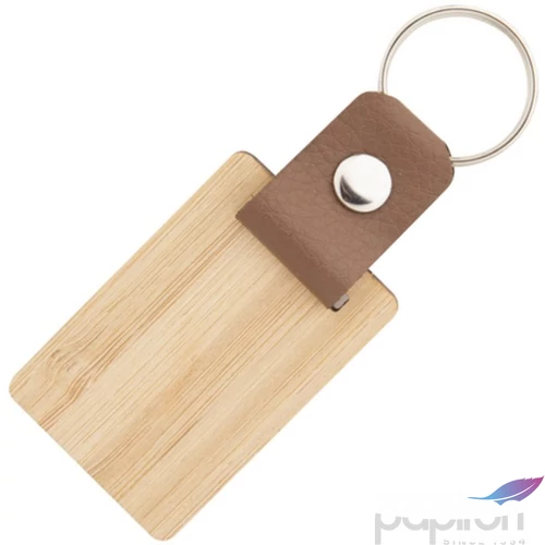 Kulcstartó fa Ferta Bambusz furnérból és műbőrből készült téglalap, 5x3,5cm
