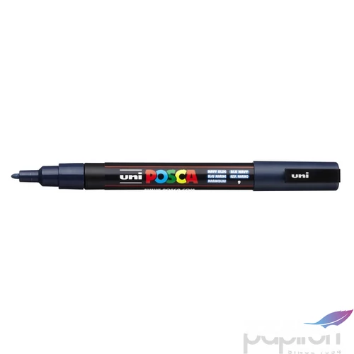 Decormarker UNI-BALL Posca 0,9-1,3mm vízbázisu tengerészkék Írószerek UNI-BALL PC-3M akril marker