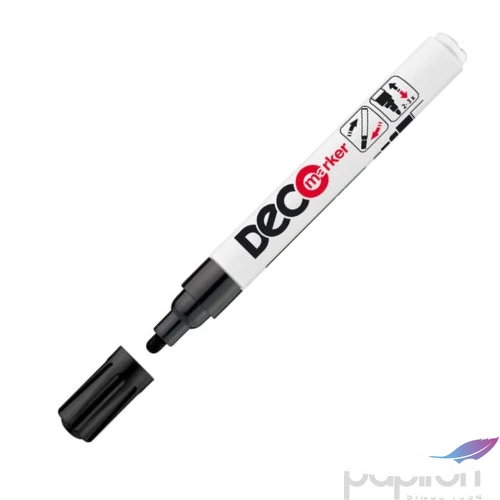 Lakkmarker deco marker fekete kerek hegyű 2-4mm lakkfilc, fémre, fára, műanyagra