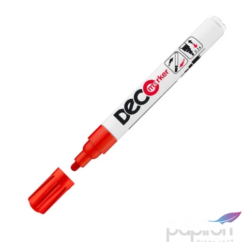 Lakkmarker deco marker piros kerek hegyű 2-4mm lakkfilc, fémre, fára, műanyagra
