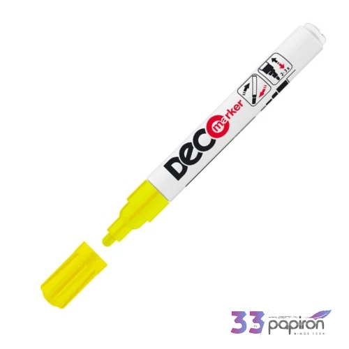 Lakkmarker deco marker sárga kerek hegyű 2-4mm lakkfilc, fémre, fára, műanyagra