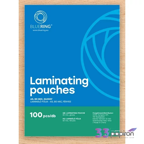 LamináLó fólia 80mik A5 154x216mm Bluering