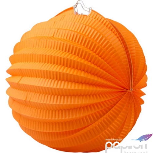 Lampion papír gömb 22cm narancssárga színes Gömb