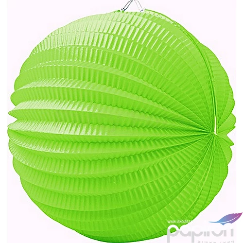 Lampion papír gömb 22cm zöld színes Gömb