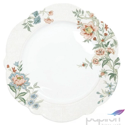 Tányér lapos porcelán 26cm, Zen Garden White lapostányér kézzel festett