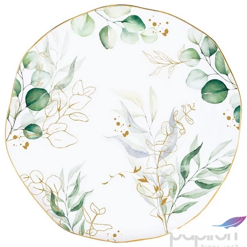 Tányér lapos porcelán 26cm, Exotique lapostányér kézzel festett