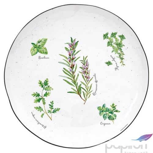 Tányér lapos porcelán 27cm, Country Life lapostányér kézzel festett