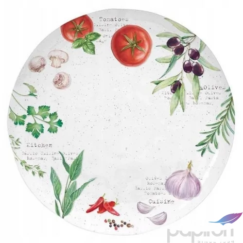 Tányér lapos porcelán 26cm, Amalfi lapostányér kézzel festett
