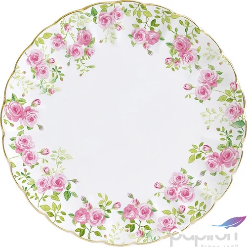 Tányér lapos porcelán 26cm, Zen Garden White lapostányér kézzel festett