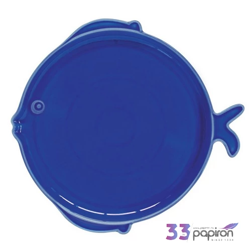 Tányér lapos porcelán 27cm, Sea Friends lapostányér kézzel festett