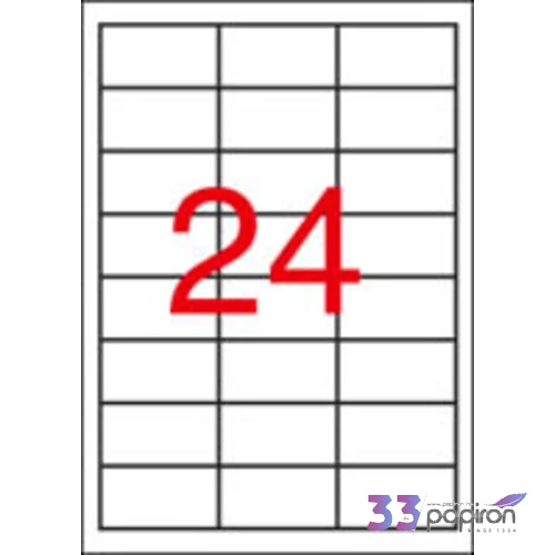 Etikett Apli 70x37 -24- 3 pályás sárga 100lap/csomag LCA11834