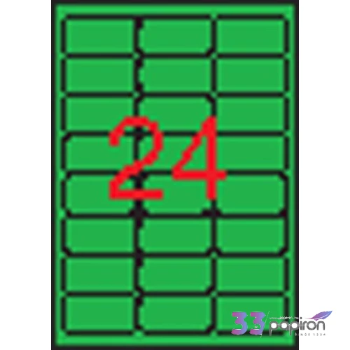 Etikett Apli 64x33, 9 -24- kerekített neon zöld LCA2873