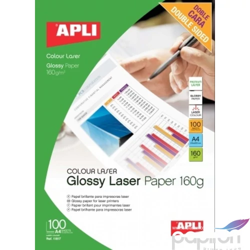 Fotópapír A4 160gr Apli Premium Laser fényes lézer 100ív/csom