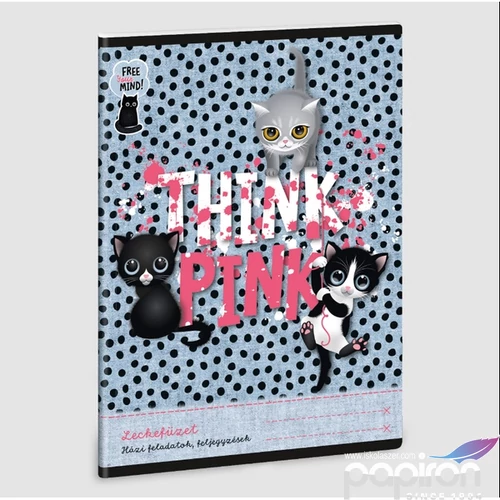 Leckefüzet A5 Ars Una Think Pink - cicás (5285) 23 50842858 38lapos 1leckefüzet 1tanévre el