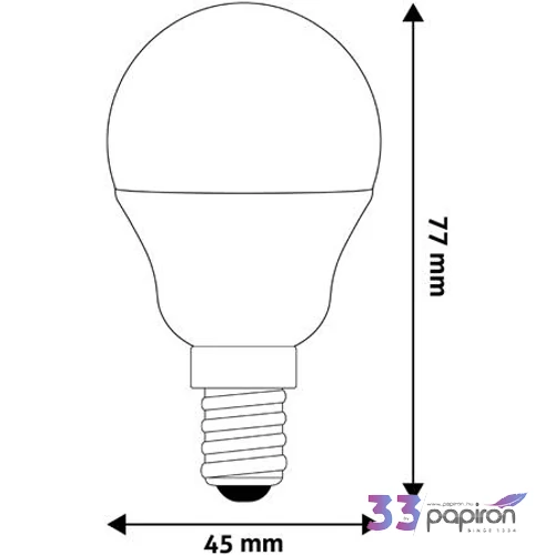 LED izzó E14 kisgömb G45 4 5W 470lm 6400K AVIDE