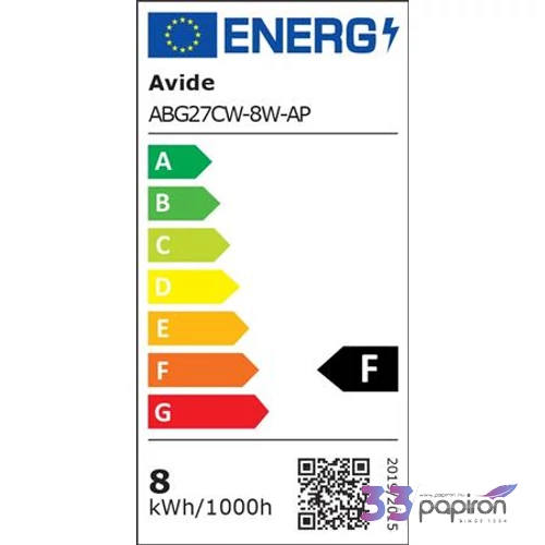LED izzó E27 gömb A60 8W 806lm 6400K AVIDE