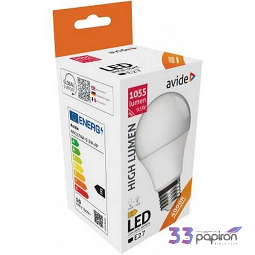 LED izzó E27 gömb A60 9 5W 1055lm 4000K AVIDE