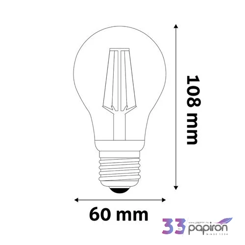 LED izzó filament E27 gömb A60 8 5W 1055lm 4000K AVIDE