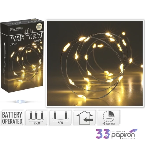 Égősor fényfűzér 40 led '24 ezüst 40 led kpm