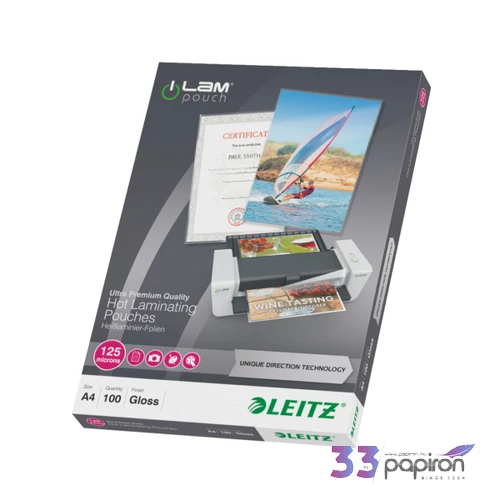 LamináLó fólia 125mik Leitz STANDARD meleg UDT A4 125 mikron 100 db/ Leitz 100db rendelési egység ár 1dob/1