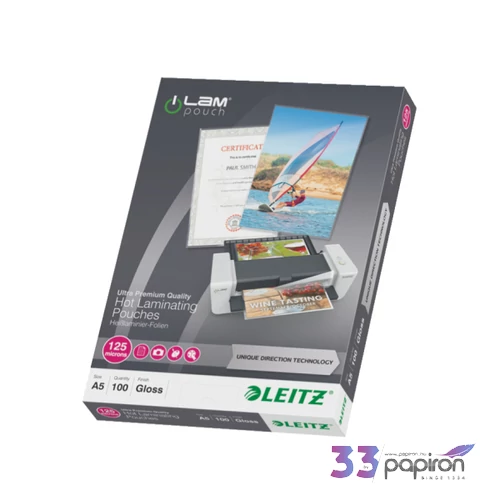 LamináLó fólia 125mik Leitz STANDARD meleg UDT A5 125 mikron A5 100d Leitz 100db rendelési egység ár 1dob/1