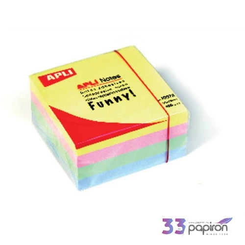 Öntapadó jegyzettömb Apli 75x75mm 400 lap pasztell LNP10971