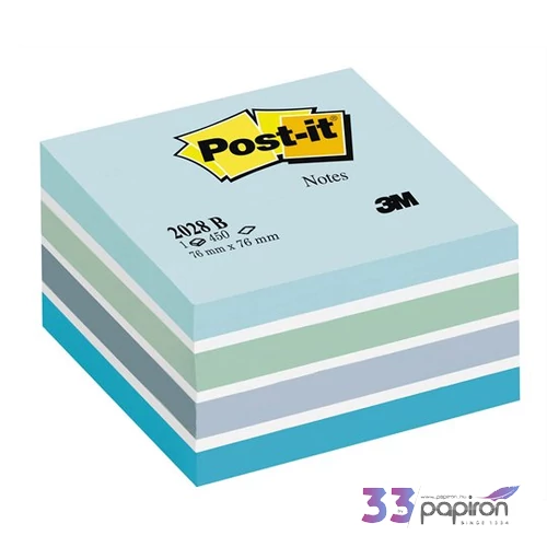 Öntapadó jegyzettömb 76x76mm 3M/Post-it 2028-B Akvarell kék 450lap