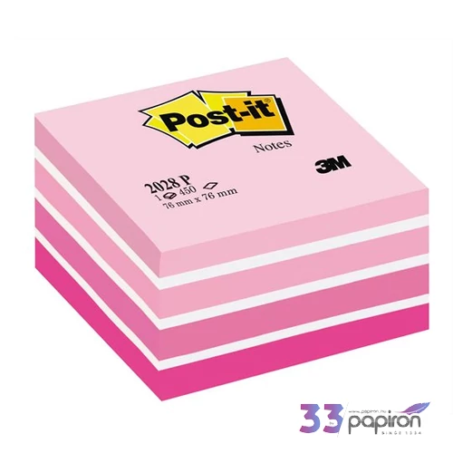 Öntapadó jegyzettömb 76x76mm 3M/Post-it 2028-P Akvarell pink 450lap