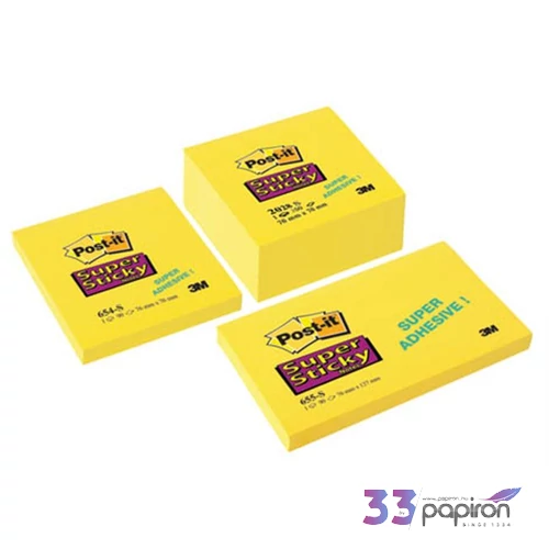 Öntapadó jegyzettömb 3M/POSTIT 2028-S Super Sticky 76x76 sárga 350lap LP2028SS