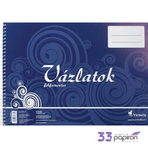 Vázlatfüzet B4 Victoria félfamentes 32lap 120g-os Irodai papíráru Victoria 713062005