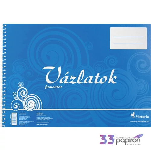 Vázlatfüzet B4 Victoria famentes 32lap 120g-os Irodai papíráru Victoria 713062014