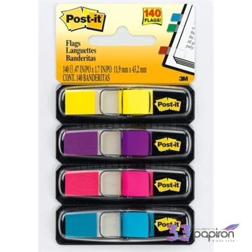 Jelölőcimke 12x44 3M/ Post-it 683-4AB 4szín 140lap/csom LPJ6834AB