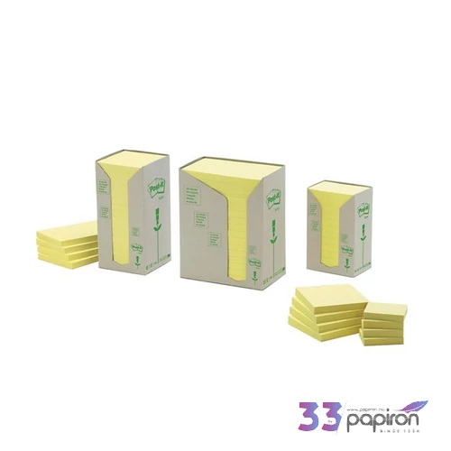 Öntapadó jegyzettömb 76x76mm 3M/Post-it 654-T kanári sárga 16db/dob