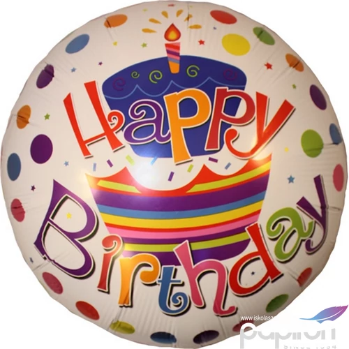 Lufi 18" Fólia Lufi Happy Birthday pöttyös