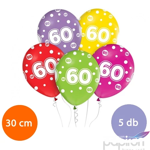 Paty lufi, évszámos pöttyös 60-as, fekete-arany 5db/cs