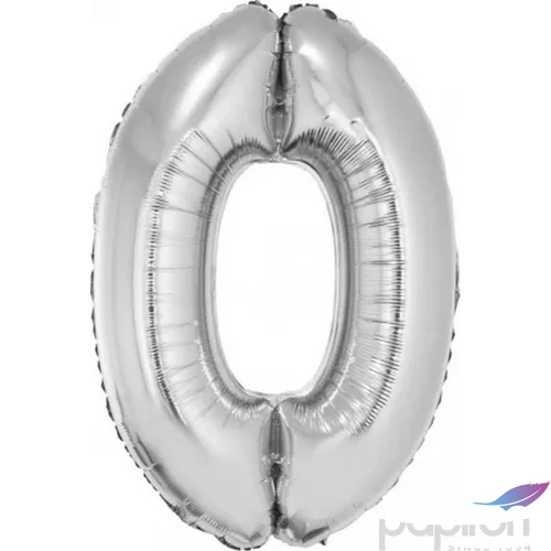 Paty lufi fólia '0' 40inch 102cm , Ezüst XL number balloon Fólia Léggömb+hélium