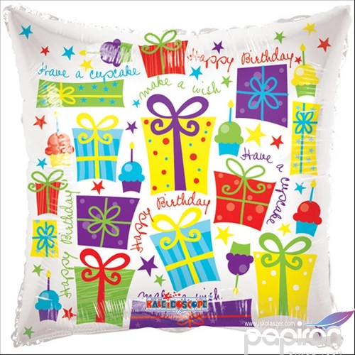 Paty lufi fólia 18' Happy Birt kispárna szülinapi 18inch/45cm Fólia Léggömb+hélium