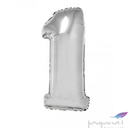 Paty lufi fólia '1' 40inch 102cm , Ezüst XL number balloon Fólia Léggömb+hélium