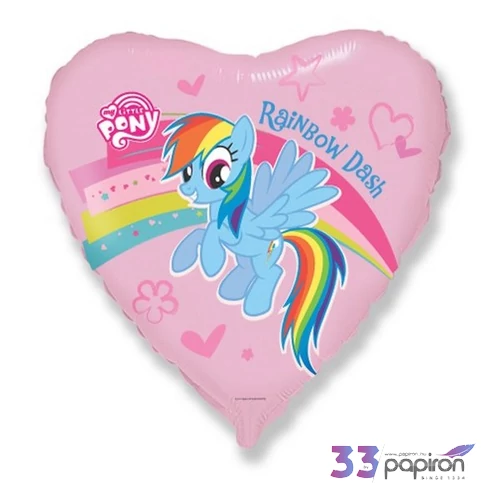 Partylufi fólia My Little Pony, szív alakú szivárvánnyal