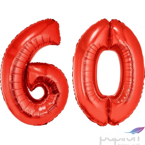 Paty lufi fólia piros 60-as piros szám Fólia Léggömb