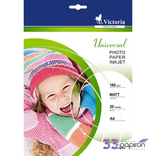 Fotópapír A4 180gr Victoria Universal matt, tintasugaras 20ív/csom
