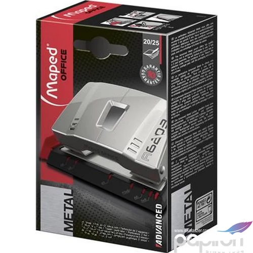 Lyukasztó Maped Advanced kétlyukú 25lap fém szürke Irodai kisgépek MAPED 620310