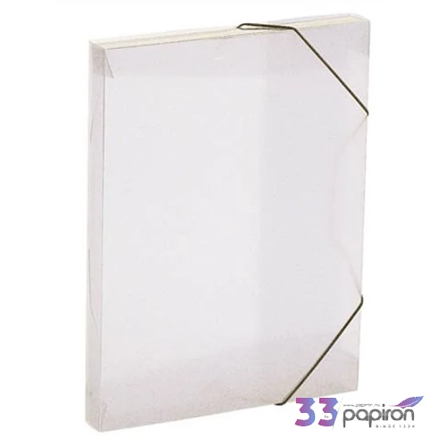 Gumis mappa A4 VIQUEL PropyGlass 30mm PP műanyag víztiszta Iratrendezés VIQUEL 021340-09
