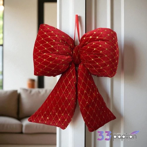 Masni akasztós karácsonyi 24' bordó, arany flitterrel, plüss tömött 5cm x 20cm x 21cm sdkae 1db/ár
