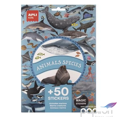Matrica Apli újra felhasználható, 50db, Kids Stickers tengeri állatok
