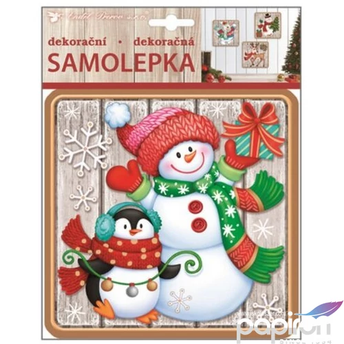 Matrica karácsonyi 3D műanyag öntapadós 18 x 23 cm karácsonyi motívumok